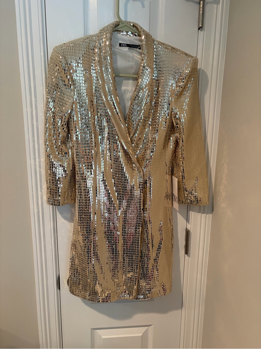 Zara Gold Sequin Blazer